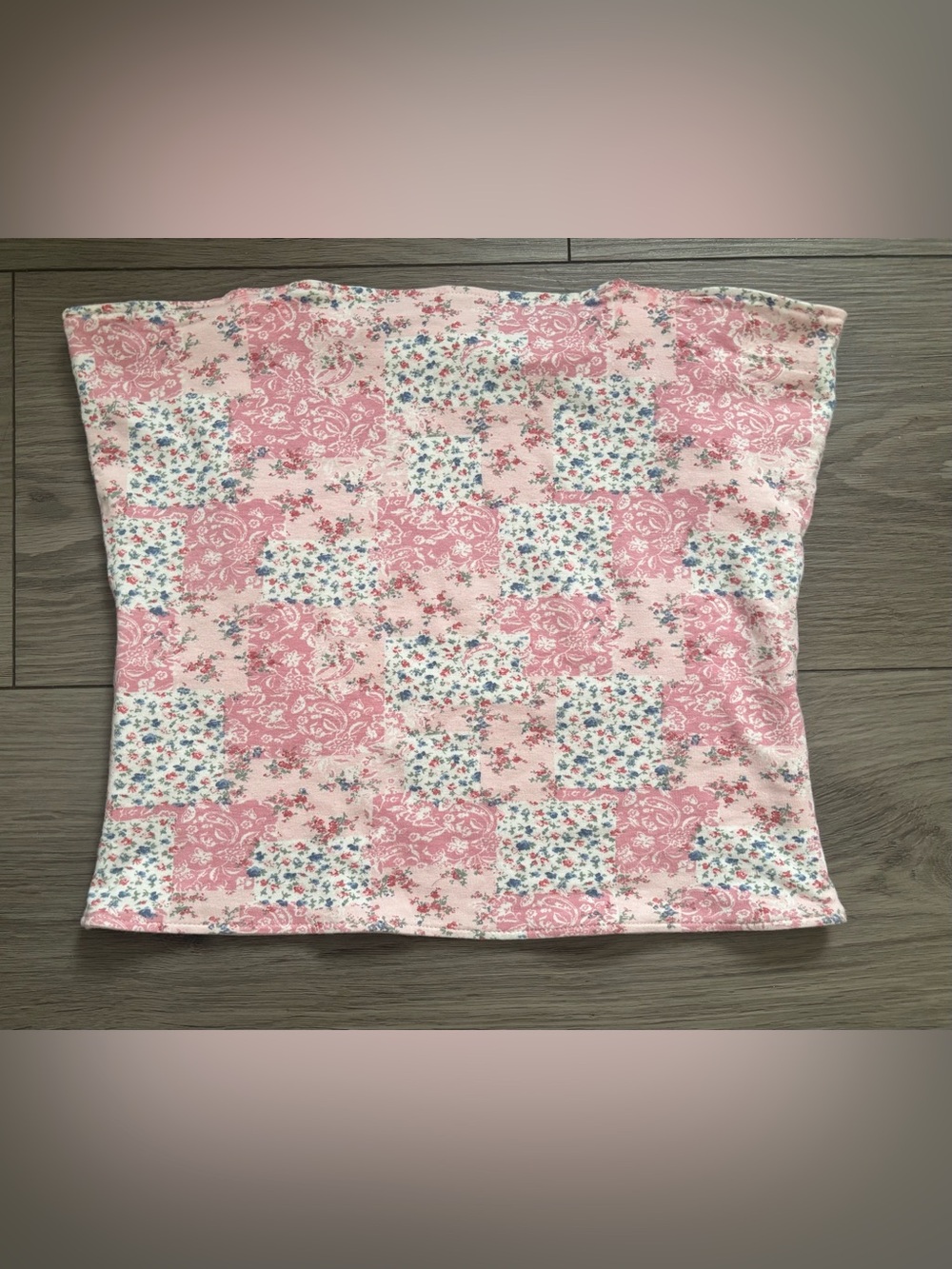 Hollister Pink Patchwork Floral Strapless Tube Top